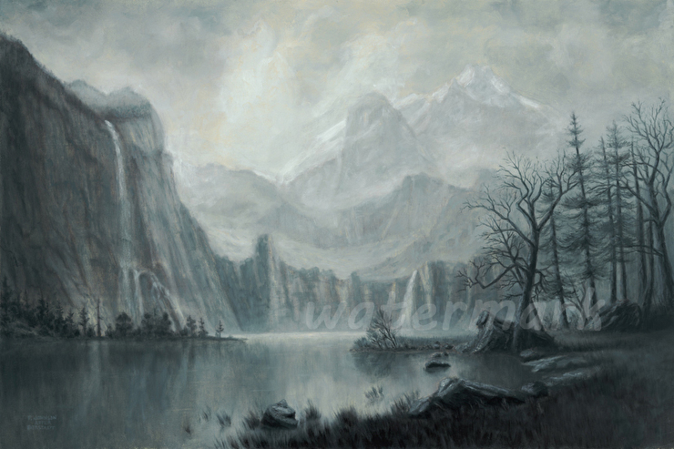 AFTER BIERSTADT “IN THE MOUNTAINS” UNDERPAINTING