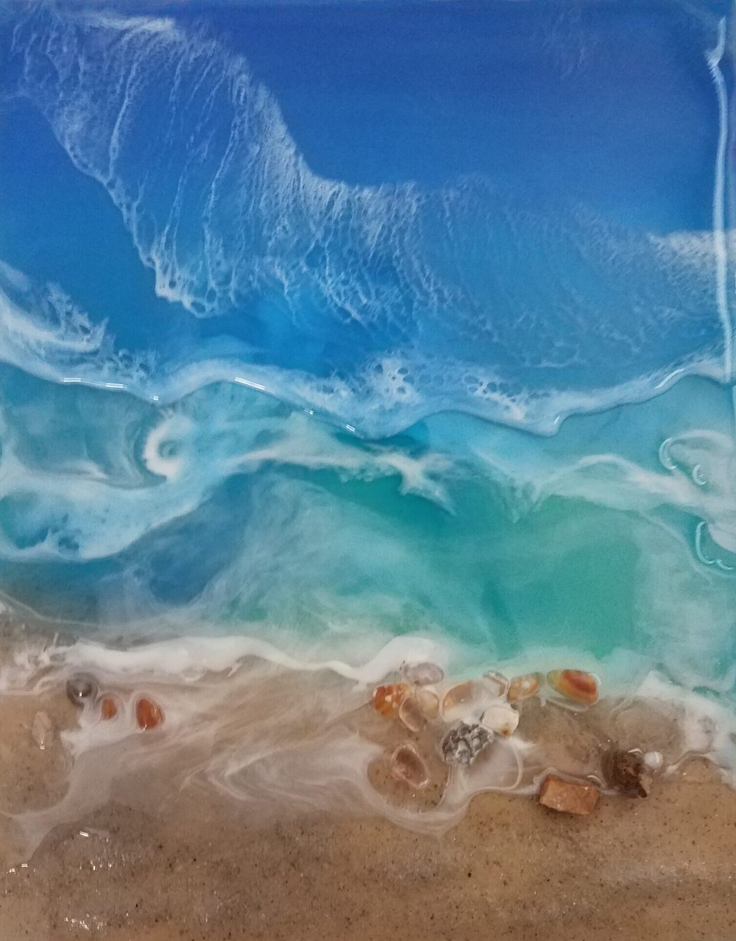resin wave on sand