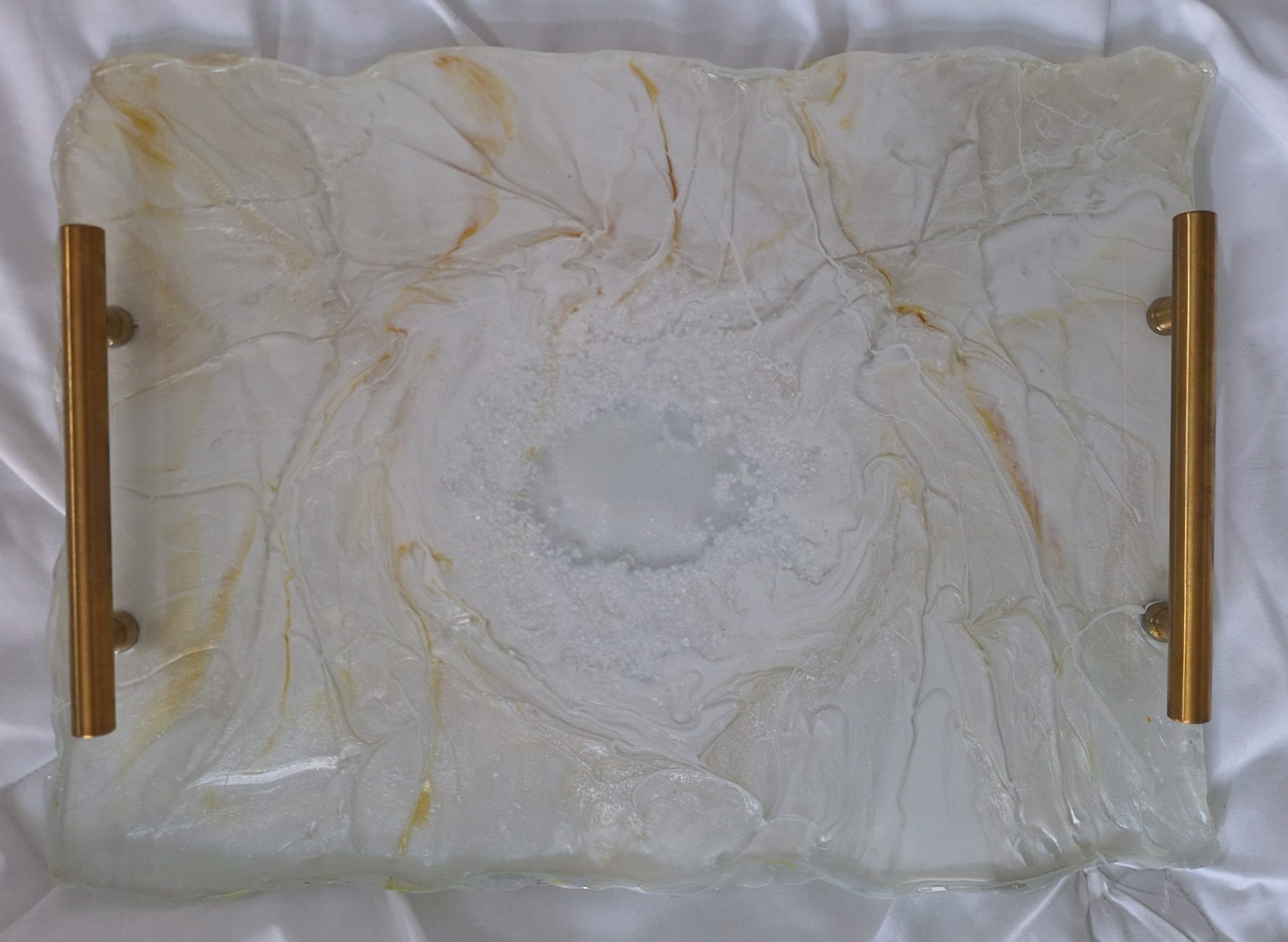 White Quartz Geode Trey