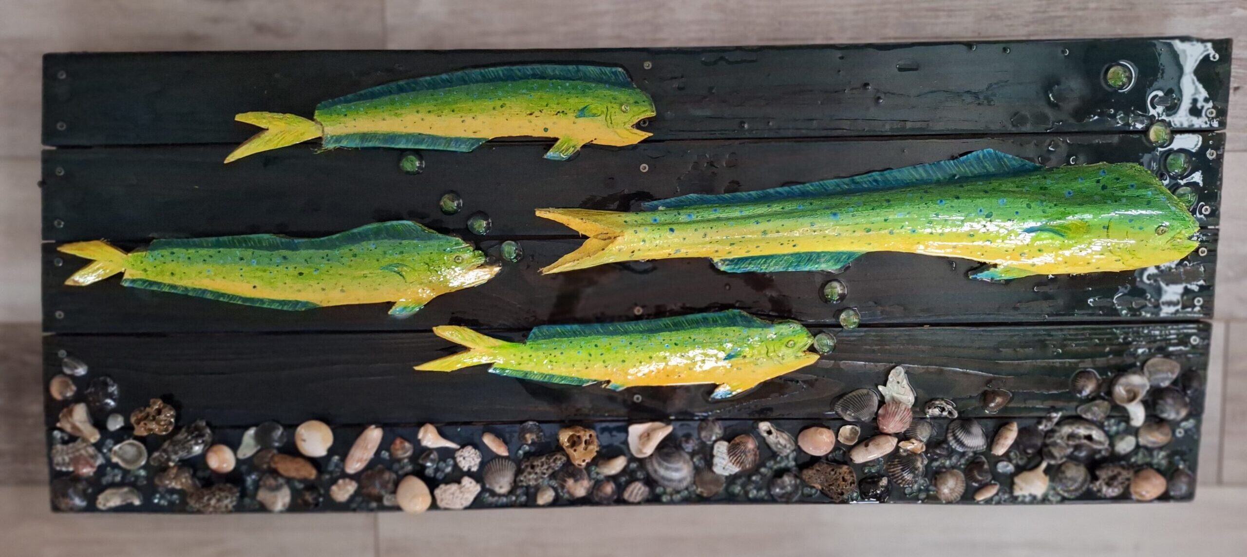 Mahi Mahi on Palm Bark